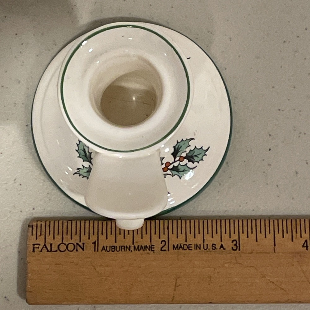 Vintage Spode Christmas Tree Chamberstick Candle Holder Holly Berry England - Picture 8 of 10